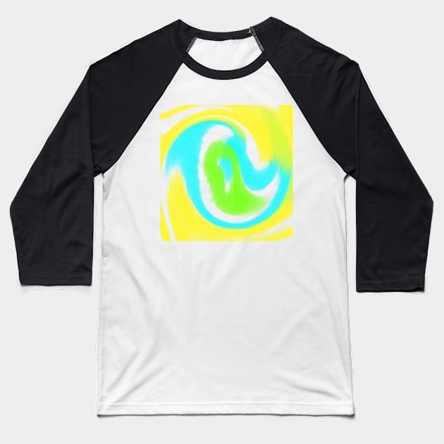 Yellow green blue watercolor abstract art Baseball T-Shirt by Artistic_st